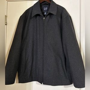 Vintage Gap Men’s Dark Gray Wool Blend Full Zip Jacket Size XXL